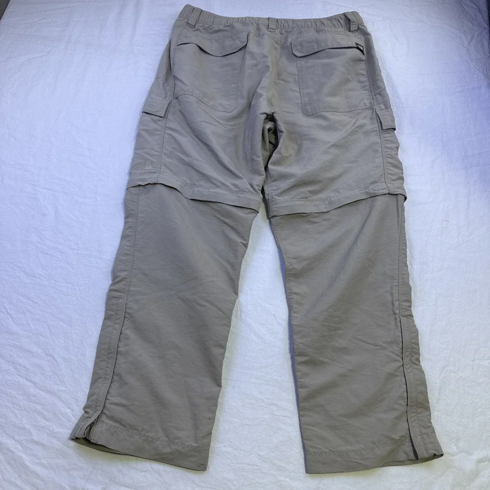 The North Face Convertible Cargo Pants Men's LARGE  Hiking Belted TAN
